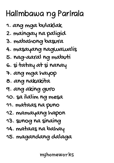 10 halimbawa ng pangungusap|Pangungusap at Parirala at Mga Halimbawa .